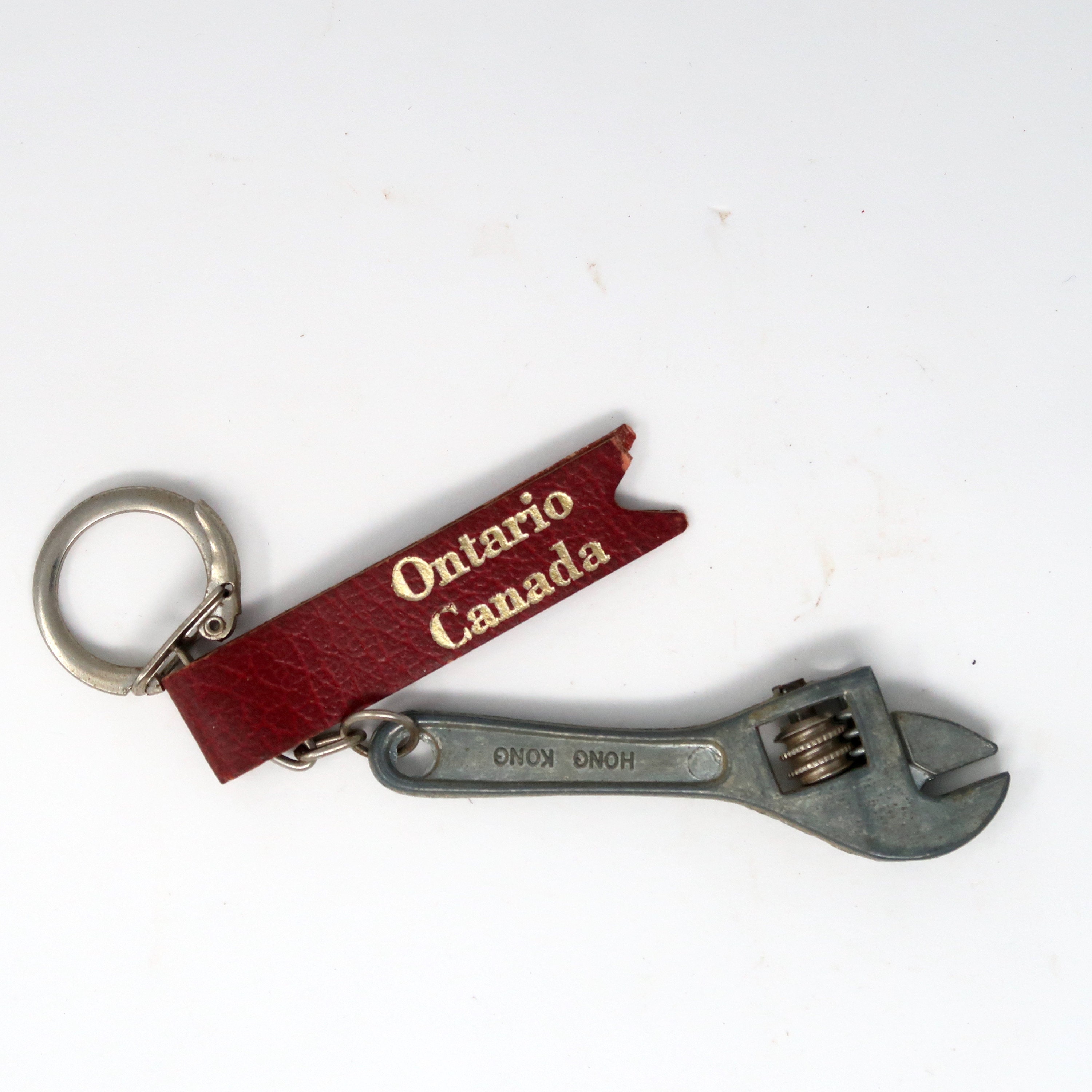 Mini crescent shop wrench keychain