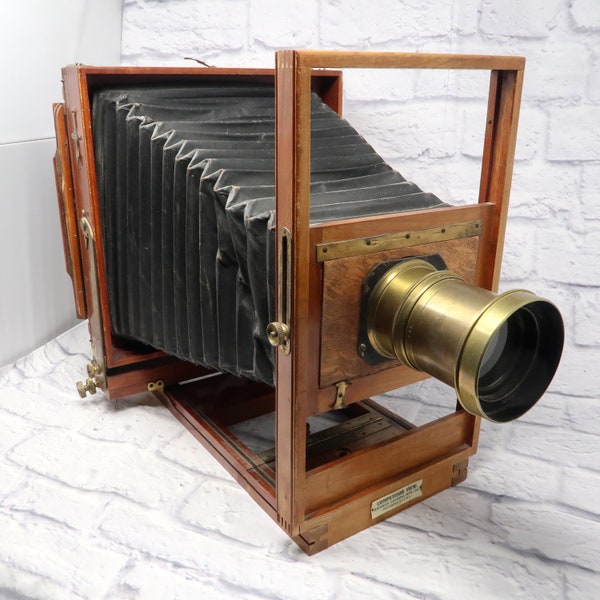 Antique Seneca Competitor View Large Format 5x7 Camera with Brass Lens