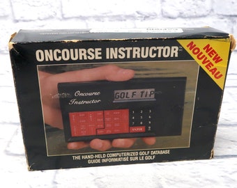 Vintage 1988 On Course Golf Instructor Hand-Held Computerized Golf Database works
