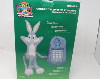 Vintage Telephone 1996 BUGS BUNNY Toshiba Looney Tunes Corded Home Phone