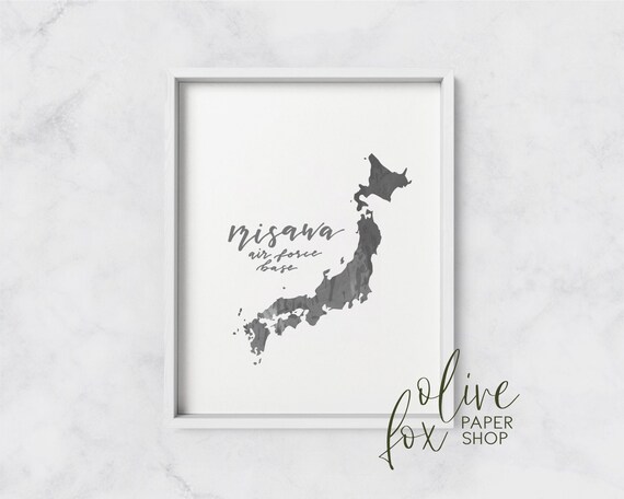 Misawa Air Force Base Watercolor Japan Art Print Instant Etsy