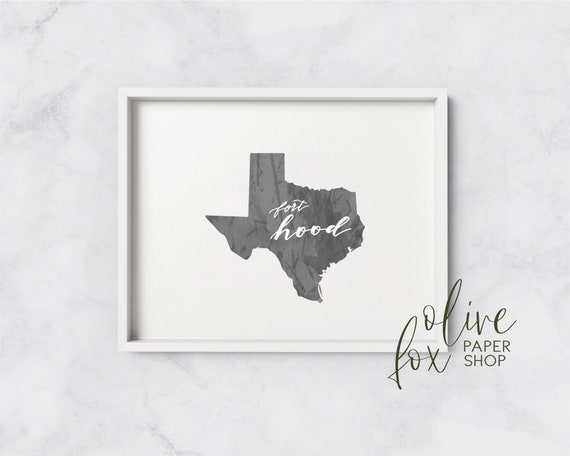 Fort Hood Texas Army Base Watercolor Art Print Instant | Etsy