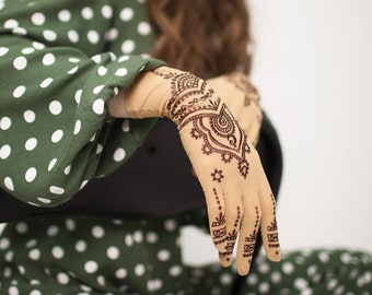 Mehendi Design Nude Mesh Handschuhe | Tattoo Handschuhe