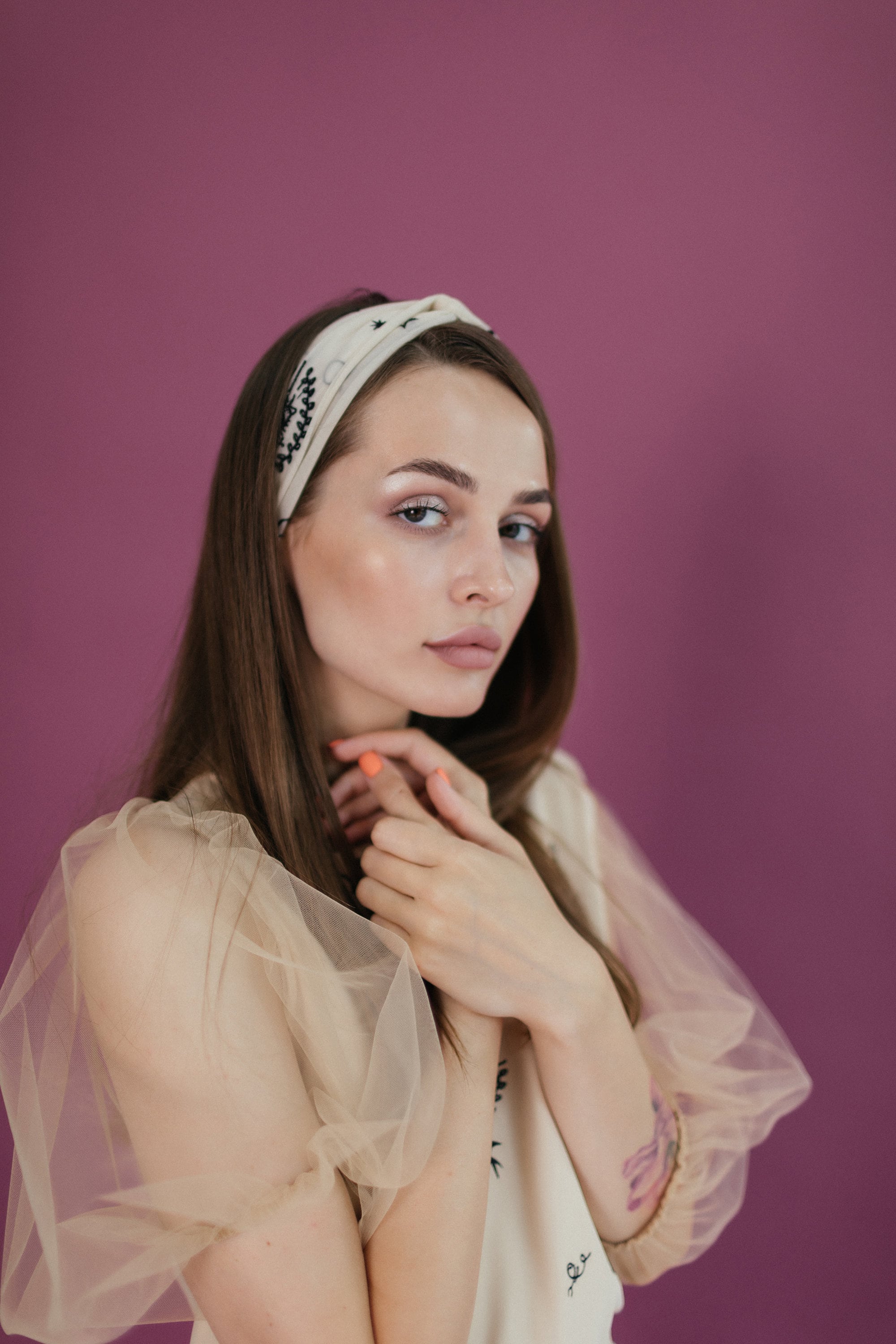 Fashion turban mesh headband with custom embroidery Personal Etsy