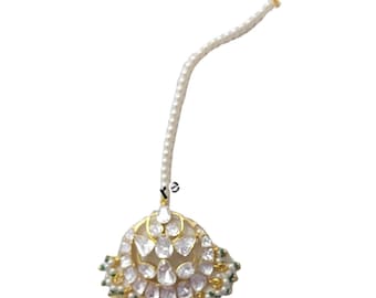 スターリングシルバーのポルキダイヤモンド、マングティッカ、アンティークインドのブライダルジュエリー