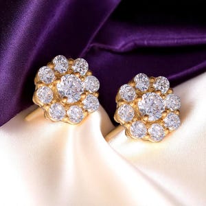 Sterling Silber Moissanit Ohrstecker | Zarte Moissanit Ohrringe für Damen | Elegante Schmuck Geschenk für Sie