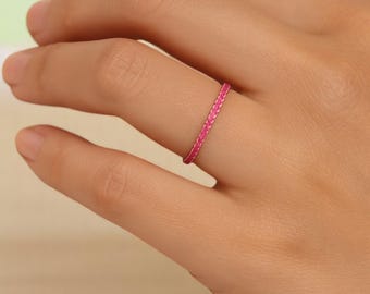 Sterling Silver Gemstone Wedding Band | Sapphire, Ruby, Emerald