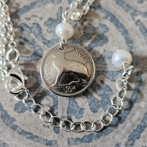 Lucky Rabbit -irish 3 Pence Coin Necklace -.925 Sterling Silver With ...
