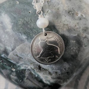 Lucky Rabbit -irish 3 Pence Coin Necklace -.925 Sterling Silver With ...