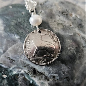 Lucky Rabbit -irish 3 Pence Coin Necklace -.925 Sterling Silver With ...