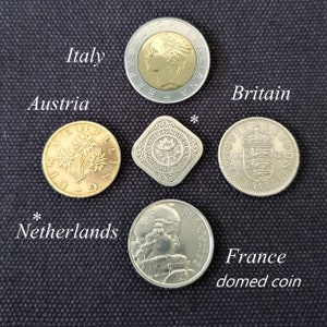 Custom -Coin Necklace -Stone Necklace -Authentic World Coin -Italian -Austrian -Netherlands -British -French -Coin Necklace -Coin  5555