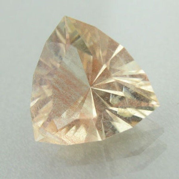 Sunstone Gemstone, Copper Bearing Custom Faceted Trilliant, Natural Gem, Precision Cut, Oregon, Heliolite, Schiller