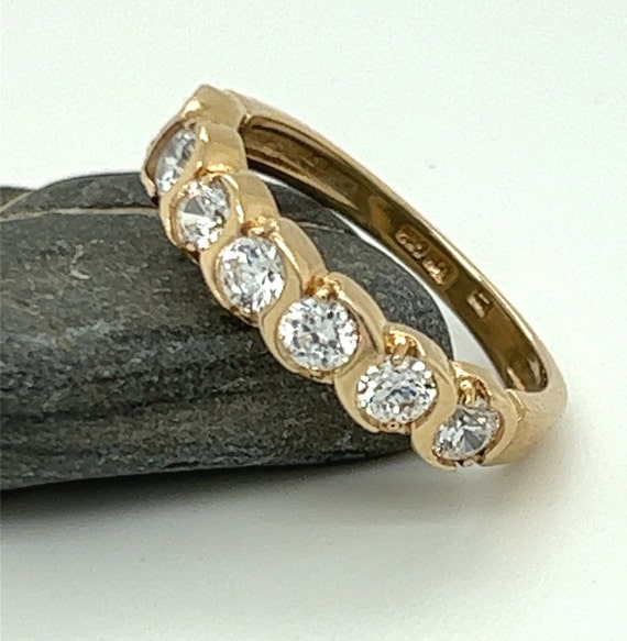 Simulant Diamond Vintage Ring, 10KT Yellow Gold, … - image 2