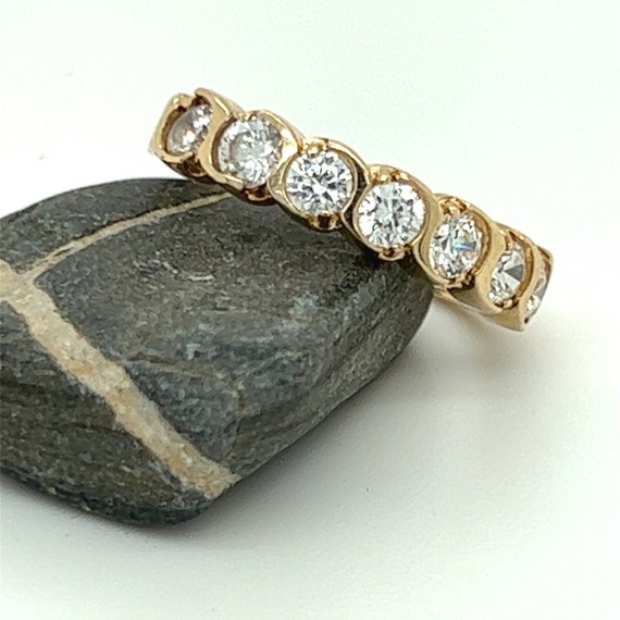 Simulant Diamond Vintage Ring, 10KT Yellow Gold, … - image 1
