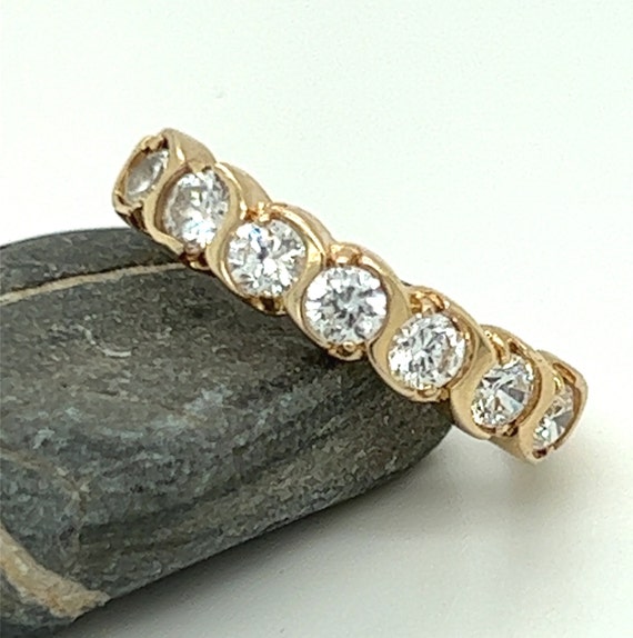 Simulant Diamond Vintage Ring, 10KT Yellow Gold, … - image 8