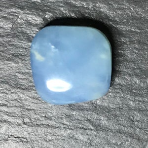 blue opal cabochon, Peruvian blue opal cab, rare gemstone cab, blue Peru opal gemstone, designer cabochon pendant size, October birthstone