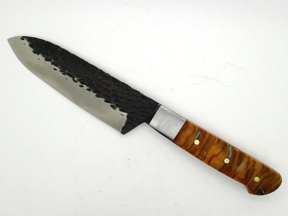 Forged Chef Knife Burl Wood Handle, Big Chef Knife Inlay Handle, Chopping  Knife, Butcher Tool, Big Kitchen Knife, Cool Gift for Men 