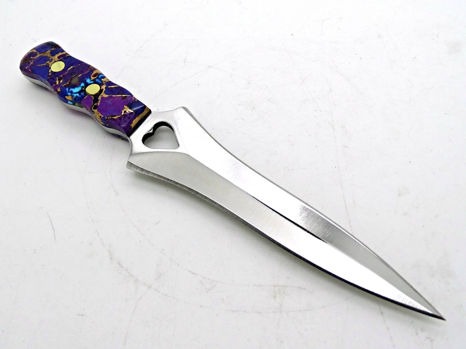 Steel knife stone handle garter knife unique handle fixed Etsy