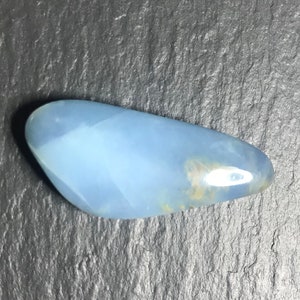 Peruvian Blue Opal Cabochon: Rare Gemstone Pendant (40x17 mm)