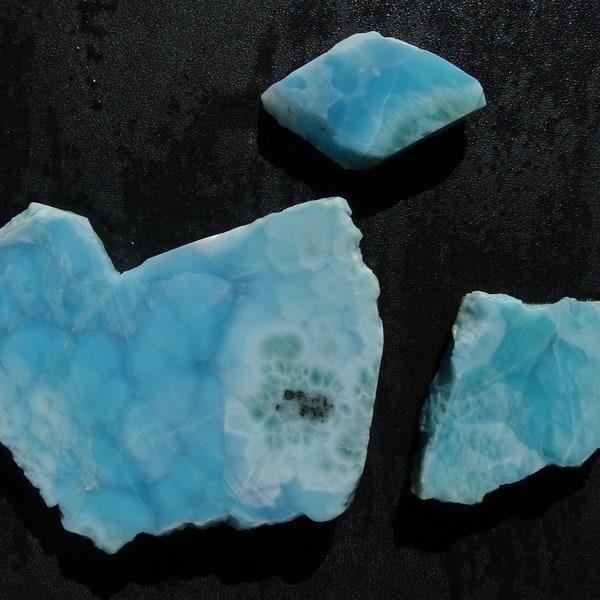 rauwe larimar edelsteen, ongesneden stukjes larimar, edelsteen voor cabbing, ongesneden verzamelaars edelsteen, ruwe helende edelstenen