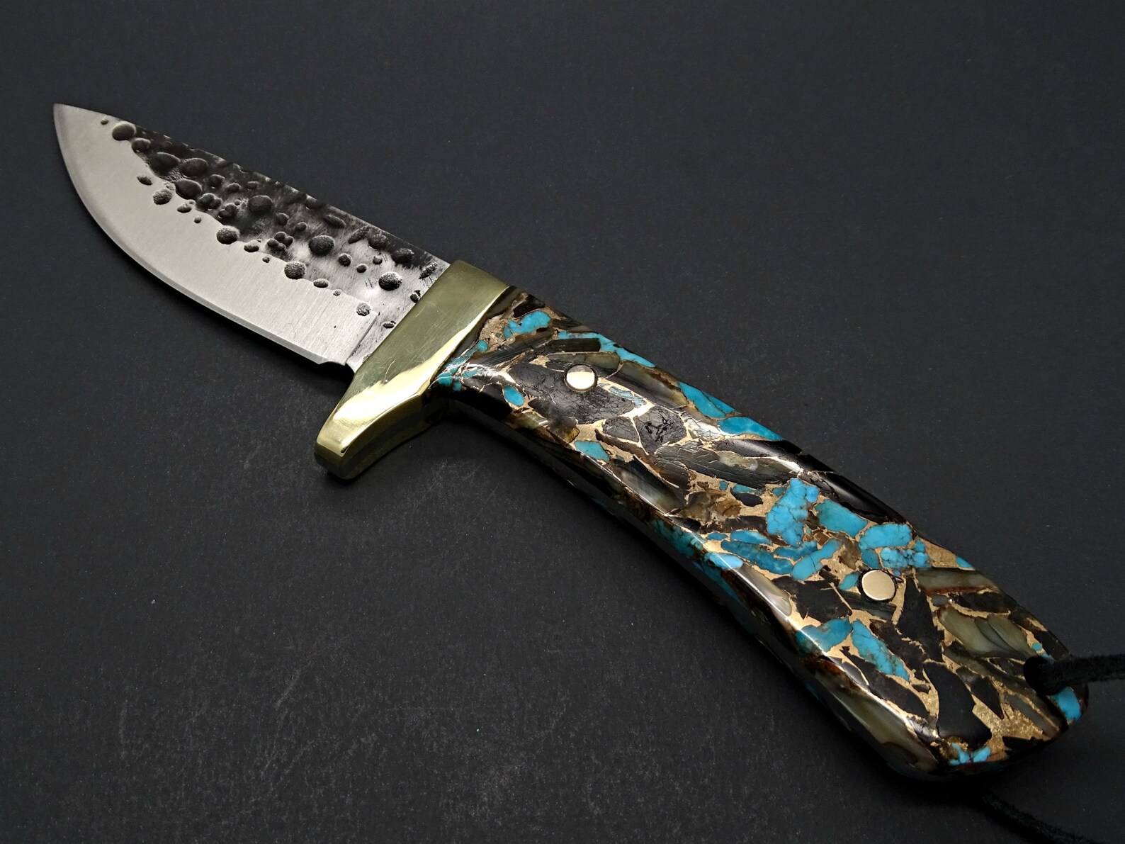 Hand knife turquoise handle hunting knife unique Etsy