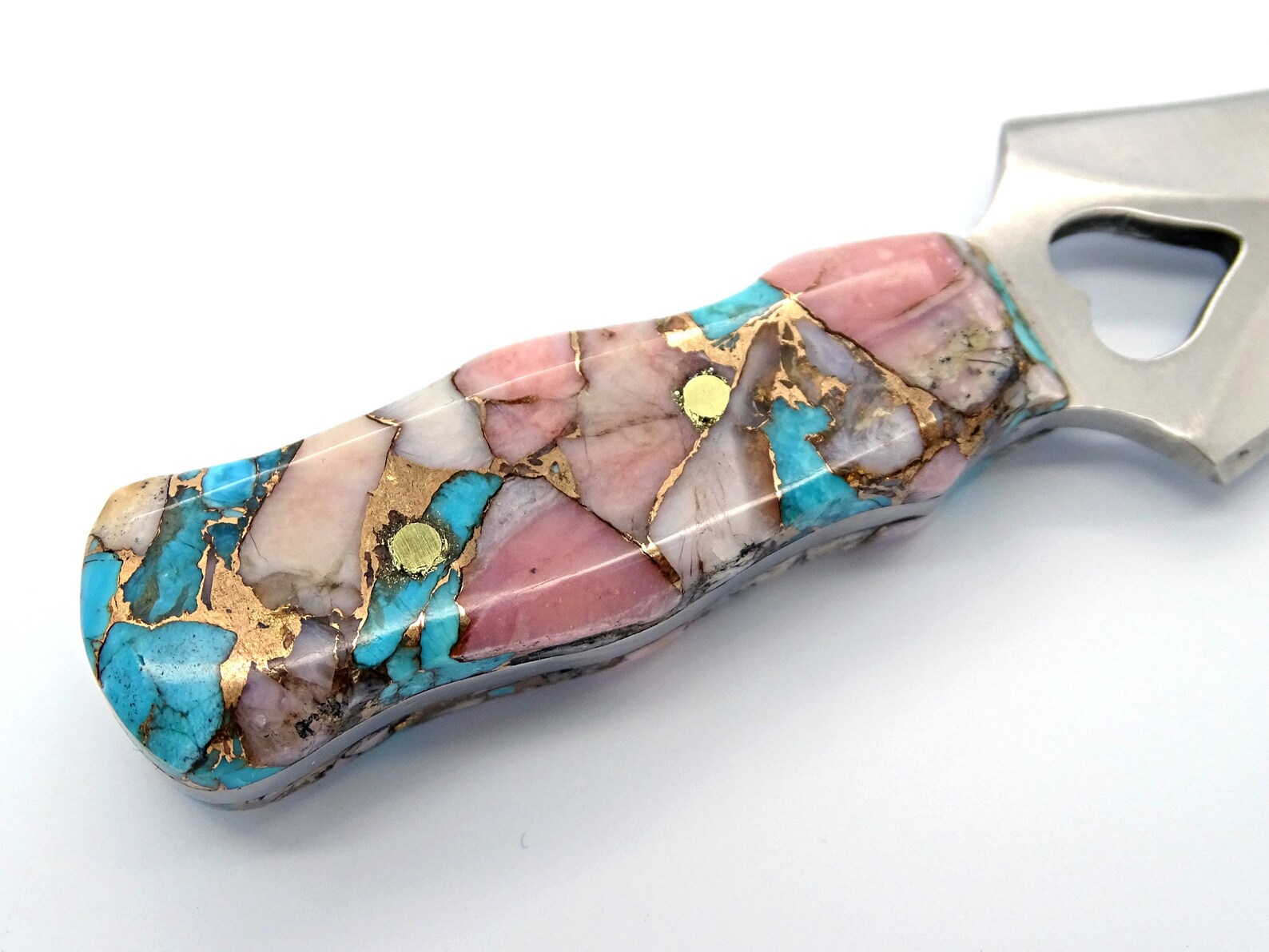 Small Dagger Opal Handle, Garter Knife Unique Handle, Fixed Blade Knife