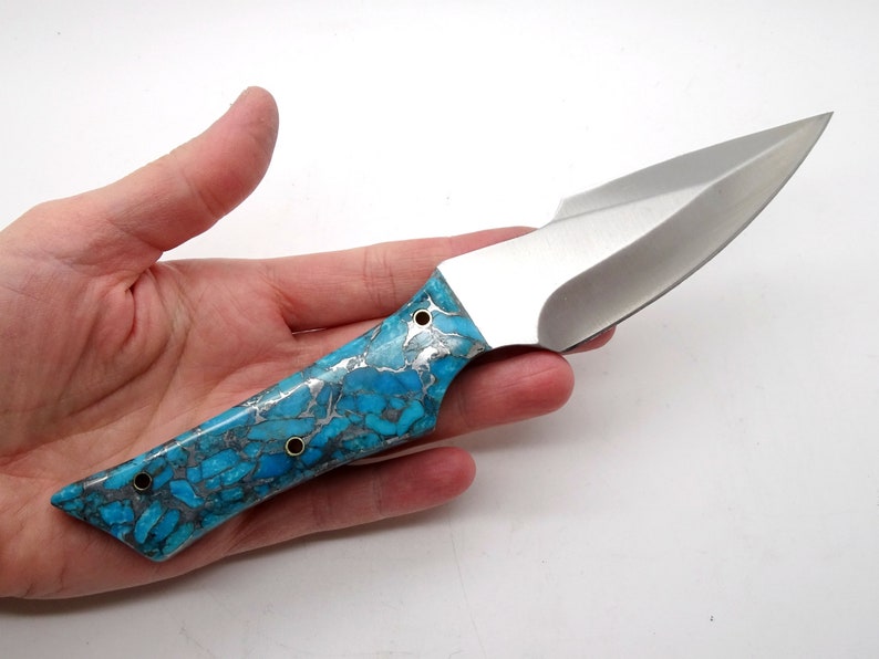 Steel Bowie Knife Unique Handle EDC Knife Composite Handle Etsy