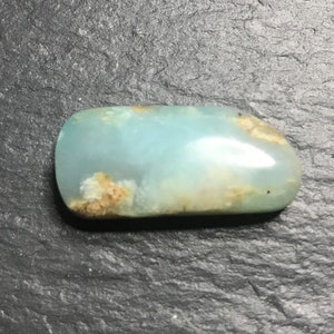 Peruvian Blue Opal Cabochon: Rare Gemstone Pendant (26x12 mm)