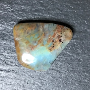 blue opal cabochon, Peruvian blue opal cab, rare gemstone cab, blue Peru opal gemstone, designer cabochon pendant size, October birthstone