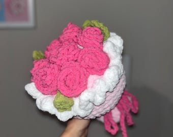 Bouquet de fleurs au crochet, Fleurs éternelles, Bouquet d'amour éternel, Saint-Valentin