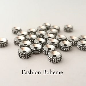 x 20 Tibetan spacer beads interlayer in silver-plated metal 7.5 mm image 1