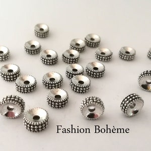 x 20 Tibetan spacer beads interlayer in silver-plated metal 7.5 mm image 3
