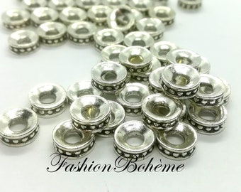 x 10 x 20 perles entretoise tibétain en Métal argenté 6/8 mm