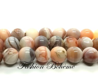 X 5 x 10 natural pink Agate beads from Botswana grade A 6/8 mm