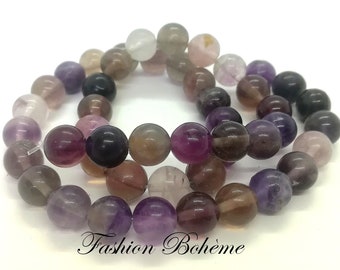 x 20 Purple Fluorite Quartz Beads 6/8 mm