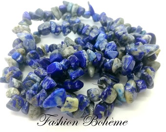 x 50 Tinted Lapis Lazuli chip beads 5-8MM