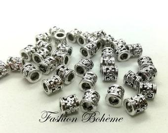 x 10 flower spacer tube beads 6.30 x 6.30 mm