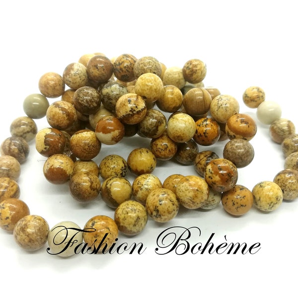 X 20 perles Jasper Sable 6/8 mm