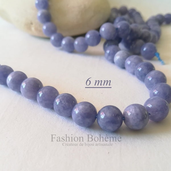 X 20 perles Pierre Naturelle Bleu Angélite 6/8 mm