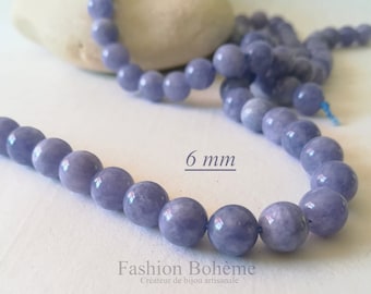 X 20 perles Pierre Naturelle Bleu Angélite 6/8 mm