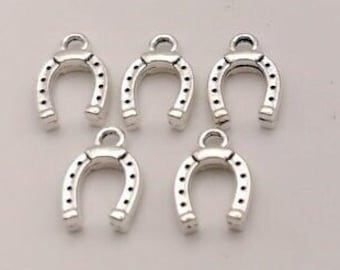 x 5 horseshoes 14 x 9 mm in silver metal