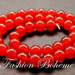 X 1 strand Red Jade beads 6.4 mm 6.4 mm x 60 beads image 4