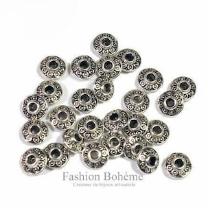 20 Perles soucoupes intercalaire métal argenté 6 mm image 5