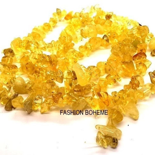 X 50 perles chips citrine 5/8 MM