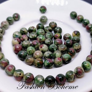x 5 x 10 Fuchsite stone beads 6 / 8 / 10 mm