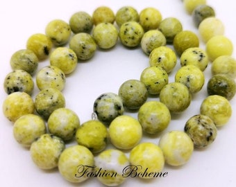 x 20 yellow turquoise imperial jasper beads 8 mm