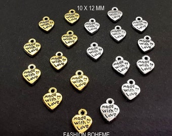 X 10 small love hearts 10 x 12 mm