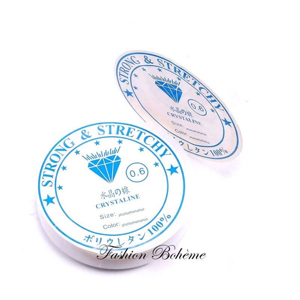 10 Mètres 0.6mm Bobine de Fil élastique Cristal Transparent