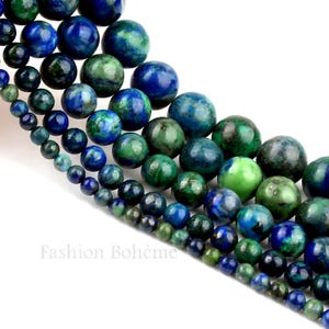 X 20 perles Azurite Malachite AA 6.5/8.4 mm
