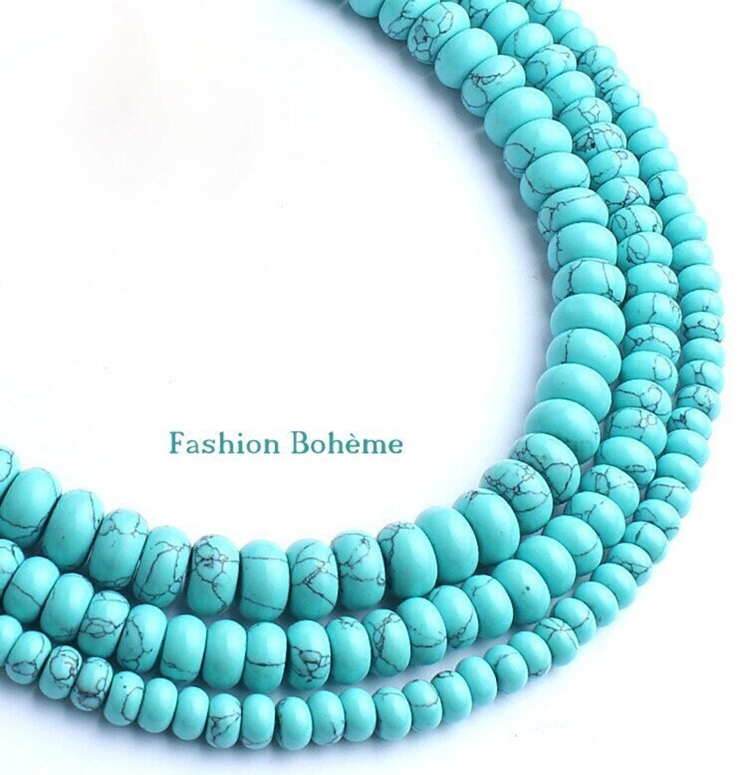 10 Perles Topaze Bleu Rondelles Facettées 3-4mm - Bleu Ciel Clair - Neuf Pour Création Bijoux
